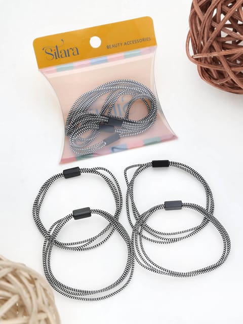 Plain Rubber Bands in Black & White color - THF1873