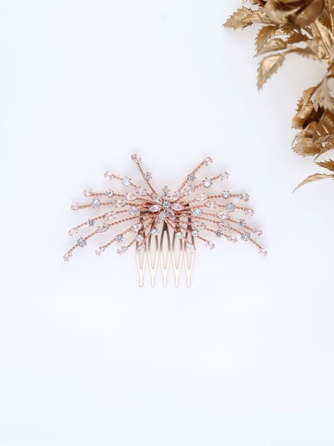 AD / CZ Comb in Rose Gold finish - THF1929