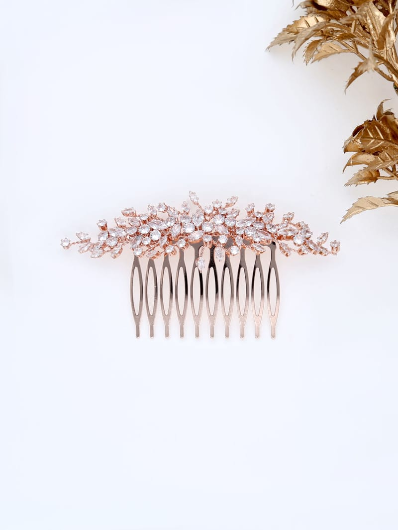AD / CZ Comb in Rose Gold finish - THF1943