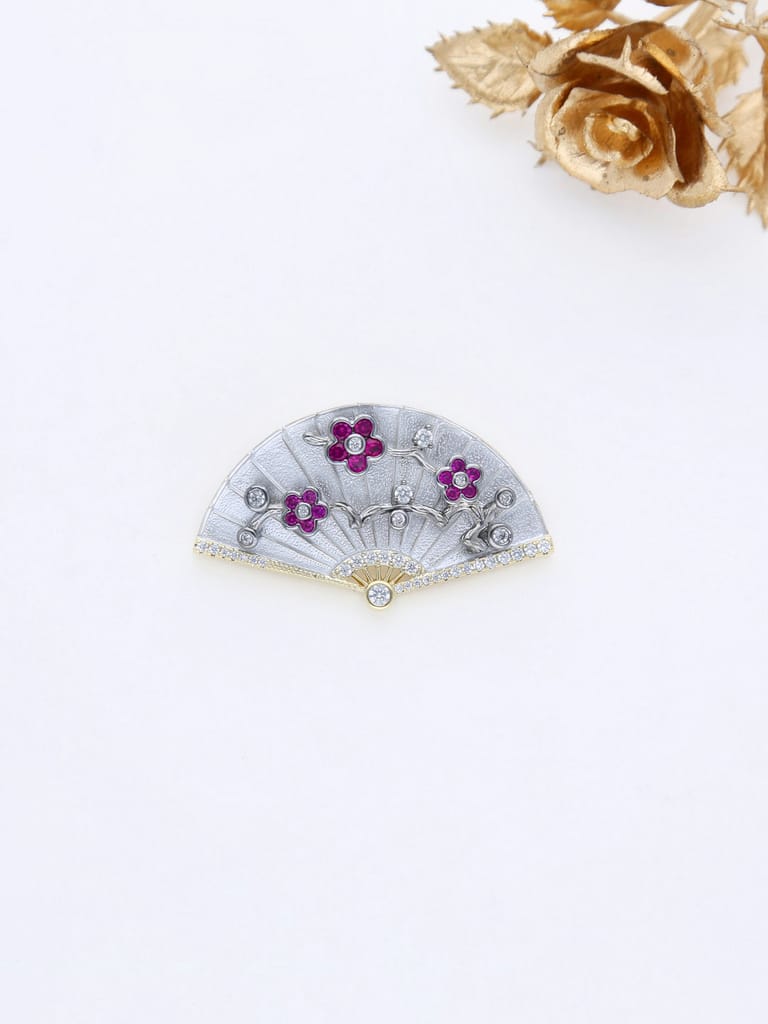 AD / CZ Brooch in Rhodium finish - THF1973