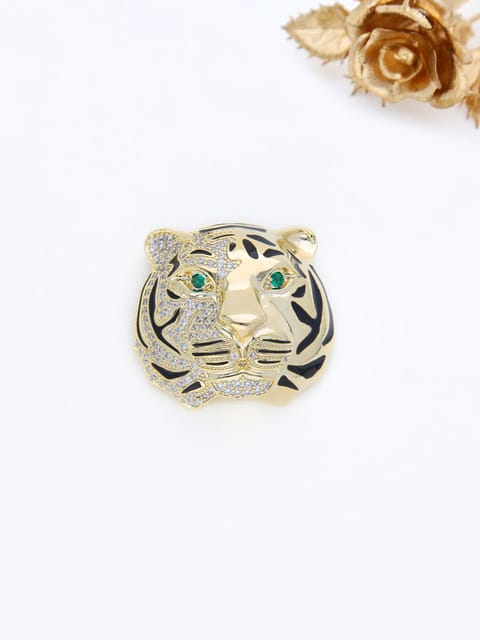 AD / CZ Brooch in Gold finish - THF2022
