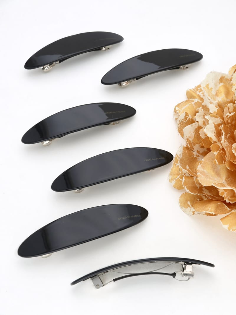 Plain Hair Clip in Black color - THF2117