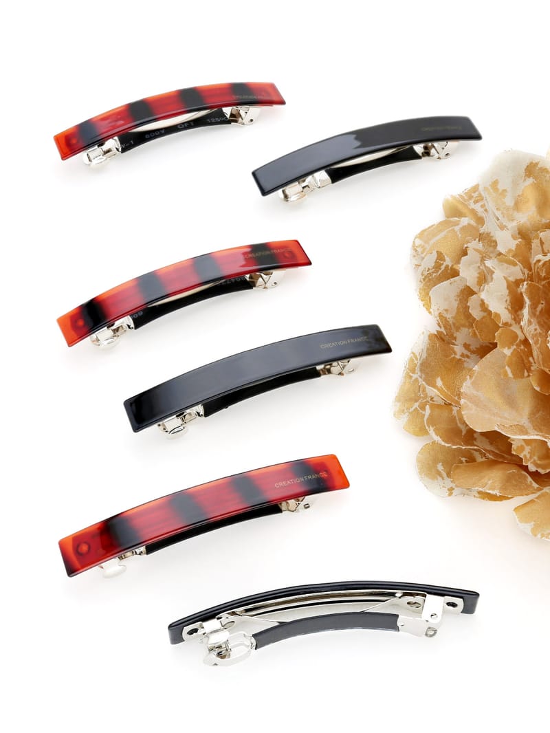 Plain Hair Clip in Black & Shell color - THF2132