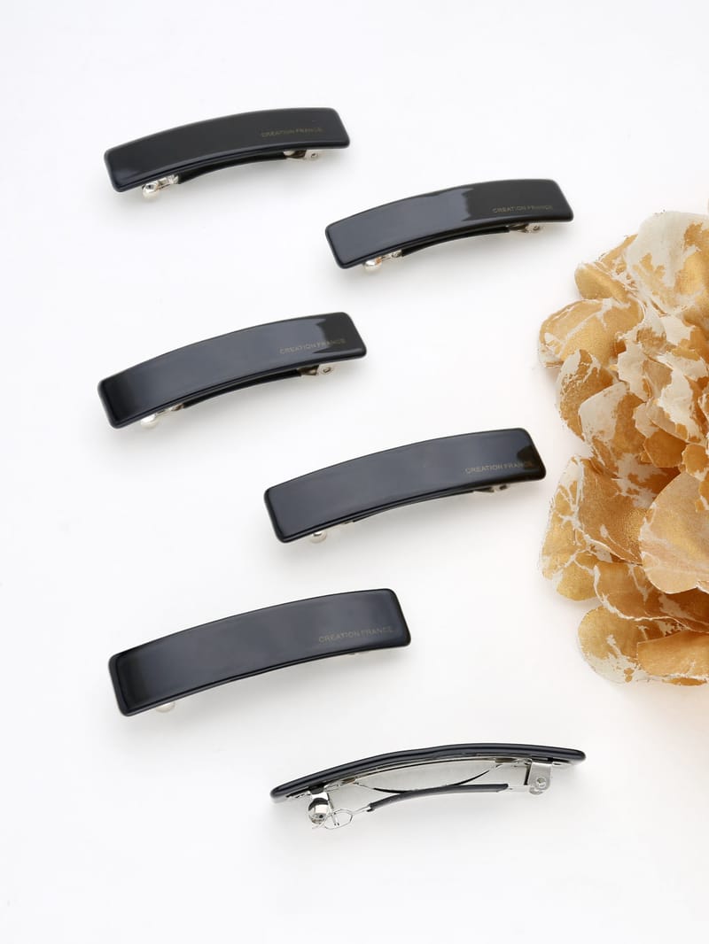 Plain Hair Clip in Black color - THF2151