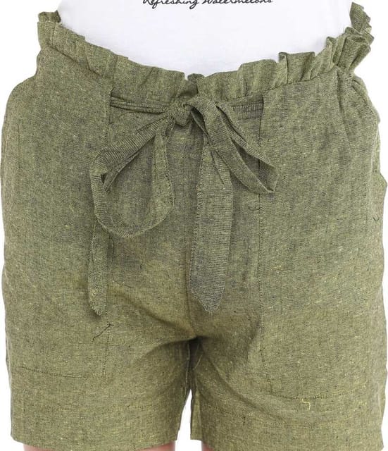Adesa Self Design Women Green Regular Shorts ()