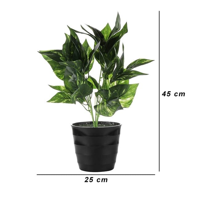 Foliyaj Artificial Plants with Vase Pot for Home and Office Decoration (Money Plant 45 Leaves)