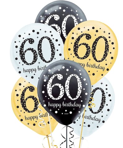 The Magic Balloons- Happy 60th Birthday Balloons pack of 30 pcs