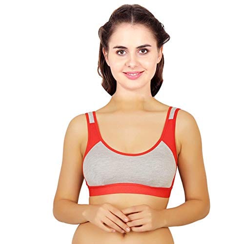 Caracal Sports Bra for Women's for Daily Workout Gym Wear Seamless (Red Color)(Size 30) Free Size