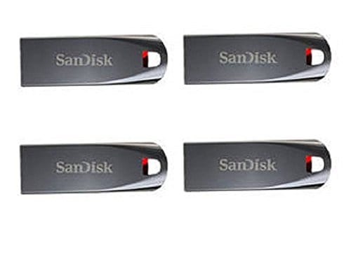 Sandisk 16GB Cruzer Force USB Flash/Pen Drive Durable Metal Casing (Black) - Pack of 4 Pieces