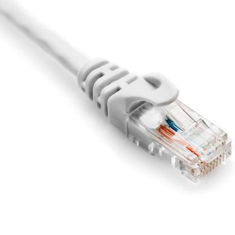 Quantum RJ45 Ethernet Patch/LAN Cable with Gold Plated Connectors Supports Upto 1000Mbps -5.9Feet (1.8 Meters) - (White)