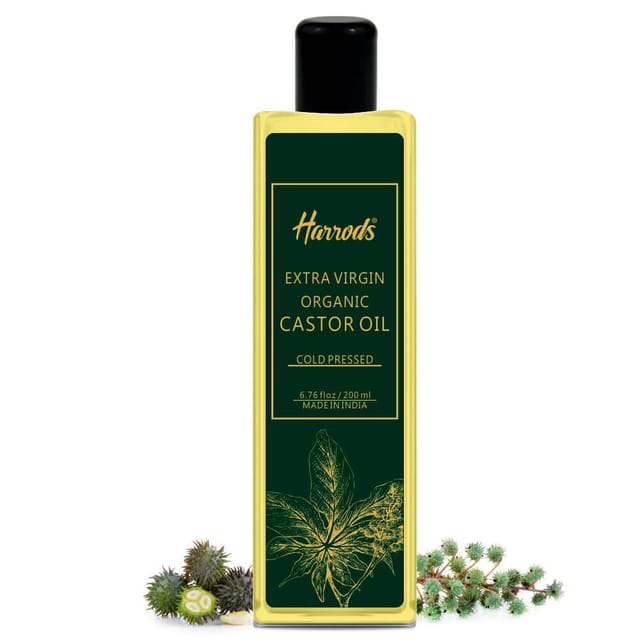Harrods Castor Oil 100% Pure and Natural Moisturizes and Protects Dry Skin For Hair Growth, Eyelashes, Joint and Muscle Pain 200ml