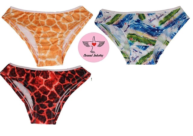 Caracal Panties for Women /Mid Waist Printed Cotton Briefs or Undergarments for Girls & Ladies/Anti Bacterial Underwear/Solid/ Multi (Colour As per Availability ) (Small) Combo Pack of 3