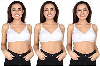 Caracal Women's Full Coverage Non Padded Seamless Moulded Bra White Color - Pack of 3 White Color Size 40B Pack of 3