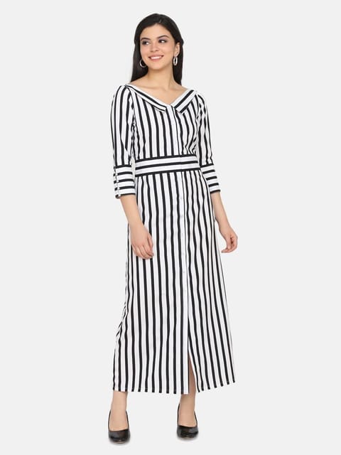 Eavan Black & White Stripe Maxi Dress