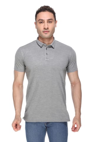 FRIENDHOOD Mens Polo T Shirt Solid GREY Color Polo Neck Half Sleeve T Shirt
