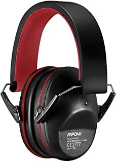 Mpow Kids Ear Protection Safety Ear Muffs Adjustable Hearing Protectors for Monster Truck, Concerts, Fireworks, for Toddlers Kids Children Teens-black and red 26dB NRR Noise Reduction Earmuffs