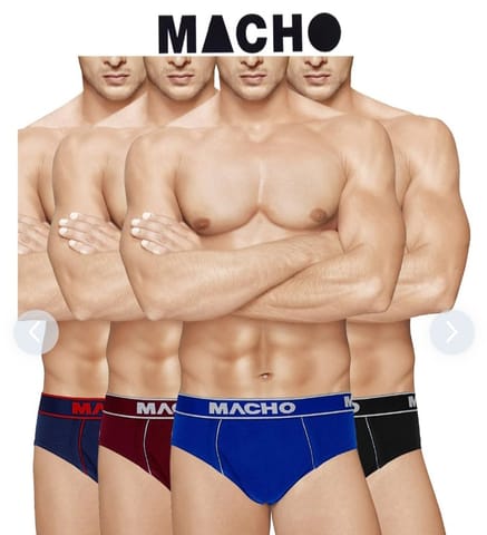 MACHO- Mens Underwear, Brief (Pack of 4)