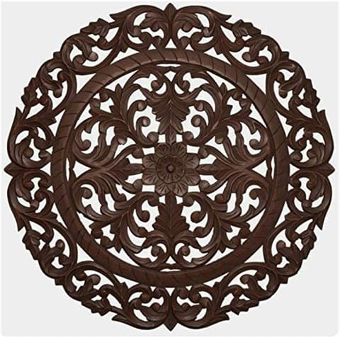 Shilpi Handicrafts Design Hand Carving Wooden Wall Hanging Panel 36"X 36" Standard Size