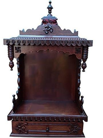 Shilpi Wood Home Temple (Brown_18 Inch X 15 Inch X 36 Inch)