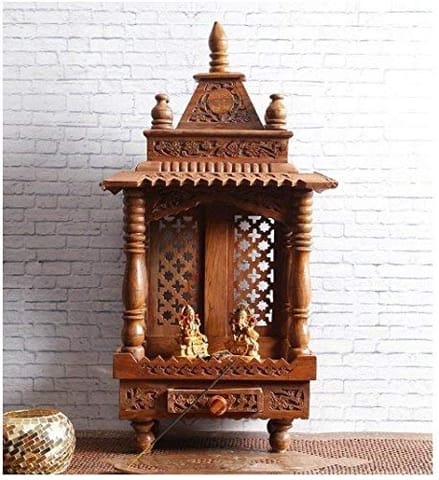 Shilpi Sheesham Wood Exquisite Temple/Mandir (Brown, 12x8x28 Inches)