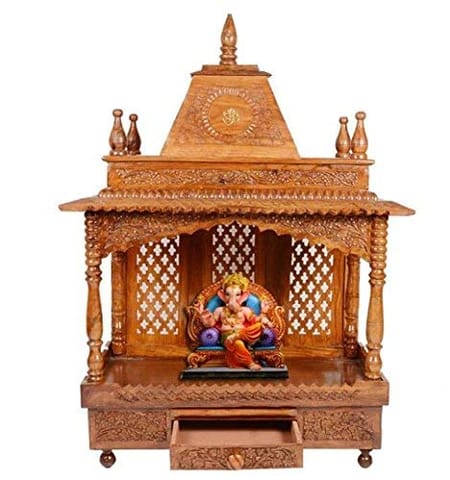 Shilpi Sheesham Wood Exquisite Temple/Mandir (Brown, 24x14x32)