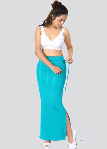 Dermawear Women's Saree Shapewear (Model: SS_406_Saree Shaper, Color:Turquoise Blue, Material: 4D Stretch)