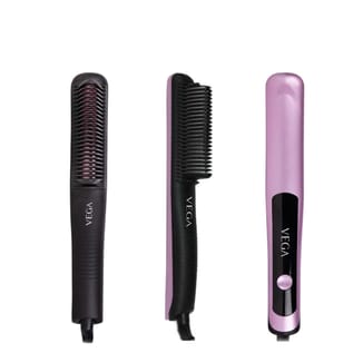 VEGA Hair Straightening Comb - Unisex (VHSC-03), Black