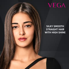 VEGA Pro-Ease Hair Straightener With Adjustable temperature and Wide Ceramic Coated Plates  (VHSH-26), Black