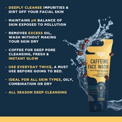 Beardhood Caffeinated Face Wash Cleanser With Coffee Bean Extract & Coconut Cake Powder, 100 ml