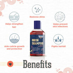Beardhood Onion Shampoo With Caffeine For Hair Growth & Hairfall Control, 200ml