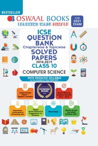 Oswaal ICSE Question Bank Chapterwise & Topicwise Solved Papers, Computer Applications, Class 10 (Reduced Syllabus) (For 2021 Exam)