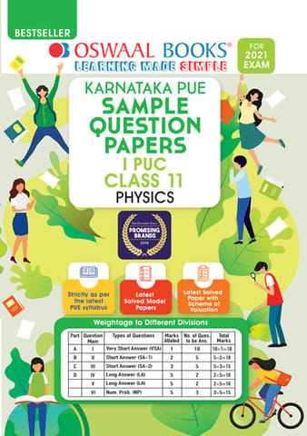 Oswaal Karnataka PUE Sample Question Papers I PUC Class 11 Physics Book (For 2021 Exam)