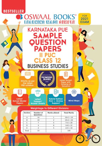Oswaal Karnataka PUE Sample Question Papers II PUC Class 12 Business Studies Book (For 2021 Exam)