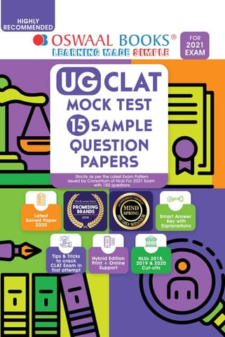 Oswaal UG CLAT Mock Test, 15 Sample Question Papers (For 2021 Exam) Book