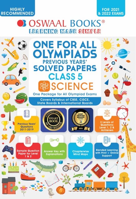 One for All Olympiad Previous Years Solved Papers, Class-5 Science Book (For 2022 Exam)