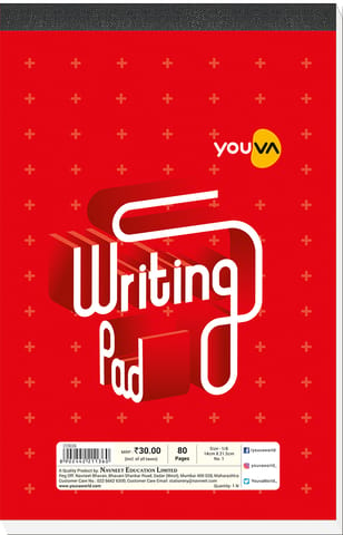 Writing Pad | Single line | Size 14 cm X 21.5cm | 80 Pages | Navneet Youva