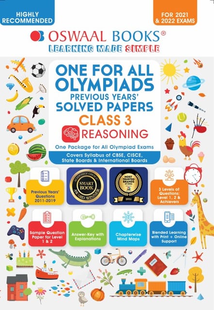 One for All Olympiad Previous Years’ Solved Papers, Class-3 Reasoning Book (For 2022 Exam)