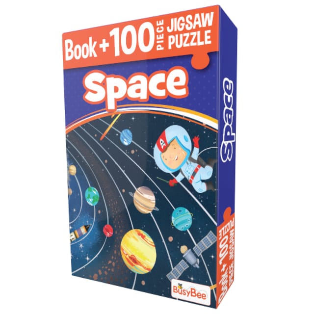 Pegasus Games & Puzzles Space - Book + 100 Pieces Jigsaw Puzzle