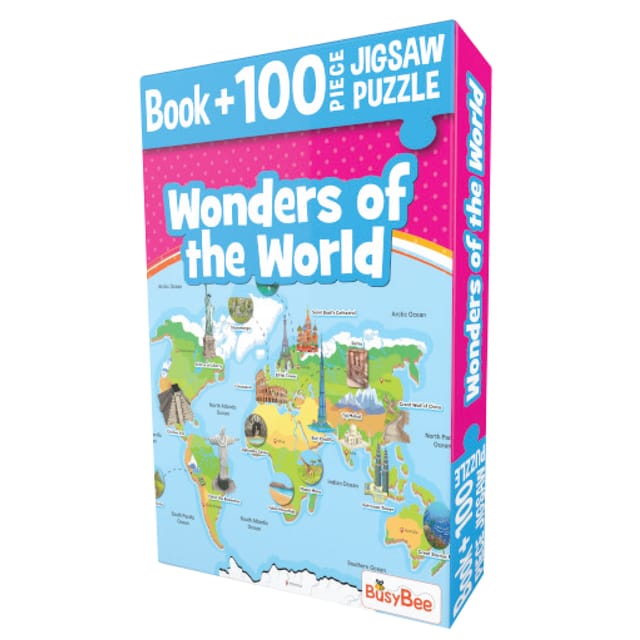Pegasus Games & Puzzles Wonders of The World - Book + 100 Pieces Jigsaw Puzzle