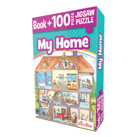 Pegasus Games & Puzzles My Home - Book + 100 Pieces Jigsaw Puzzle