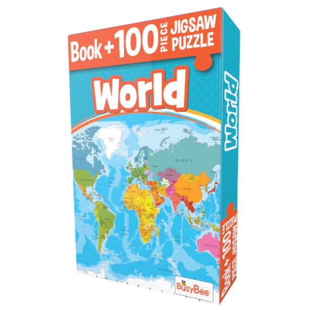 Pegasus Games & Puzzles World - Book + 100 Pieces Jigsaw Puzzle
