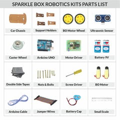 Sparklebox DIY Edge avoiding Robot kit Using Ultrasonic Sensor | Ideal for Age 10 years and above | Robotic Kit For Kids | Stem Educational Science Project Learning Kit.
