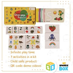 Sparklebox Early ABCD Learning Preschool Kit For Kids (Nursery) II Ideal For Kids 1-3 Years II English Alphabet Learning, Number & Spelling Games II Letters Puzzles Toy & Phonics II Alphabet Puzzles