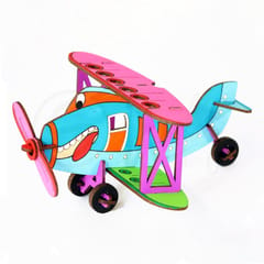 Do It Yourself 3D Puzzle Bi-Plane + Desk Organizer + Coloring Model + Working Toy (4 Yrs & Above)