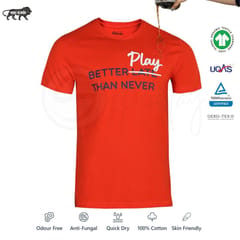 Zero Stain 100% Premium Cotton Red Printed #Play_IT T-shirt