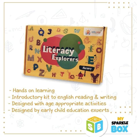 Sparklebox Early ABCD Learning Preschool Kit For Kids (Nursery) II Ideal For Kids 1-3 Years II English Alphabet Learning, Number & Spelling Games II Letters Puzzles Toy & Phonics II Alphabet Puzzles