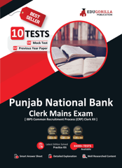 Punjab National Bank Clerk Mains (IBPS CRP PO/MT XIII) Book 2023 (English Edition) - 8 Full Length Mock Tests and 2 Previous Year Papers with Free Access to Online Tests