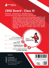 EduGorilla CBSE Board Class XI (Science-PCM) Exam 2023 - 40 Solved MCQ Practice Tests For Physics, Chemistryand Mathematics with Free Access to Online Tests