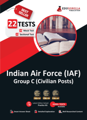 Indian Air Force (IAF) Group C (Civilian Posts) Book 2023 (English Edition) - 10 Full Length Mock Tests and 12 Sectional Tests (1300 Solved Questions) with Free Access to Online Tests