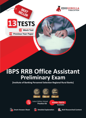 EduGorilla IBPS RRB Office Assistant Prelims Book 2023 (English Edition) - 10 Full Length Mock Tests and 3 Previous Year Papers with Free Access to Online Tests